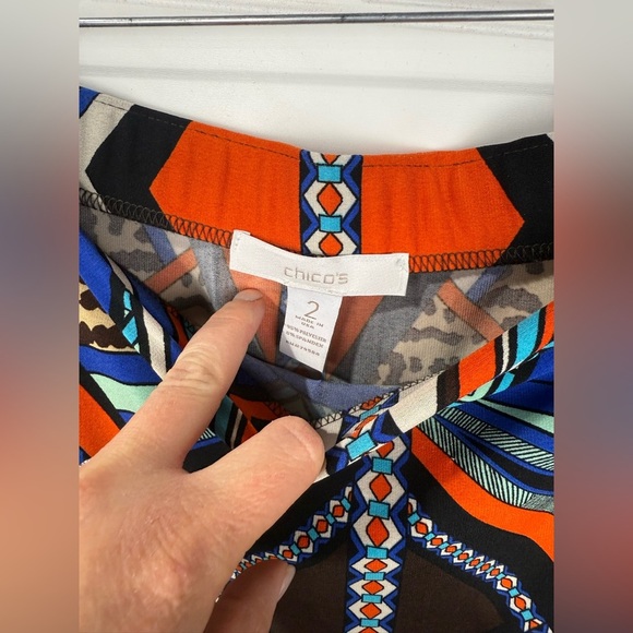 Chico’s women’s Aztec Animal print multi color maxi skirt. Chico’s size L (2) - Picture 4 of 5
